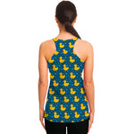 Pixel Rubber Duck Pattern Print Women's Racerback Tank Top
