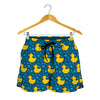 Pixel Rubber Duck Pattern Print Women's Shorts