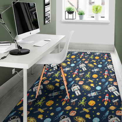 Pixel Space Pattern Print Area Rug