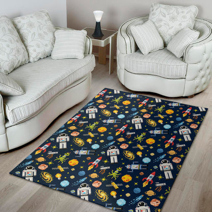 Pixel Space Pattern Print Area Rug