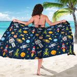 Pixel Space Pattern Print Beach Sarong Wrap