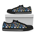Pixel Space Pattern Print Black Low Top Sneakers