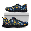 Pixel Space Pattern Print Black Running Shoes