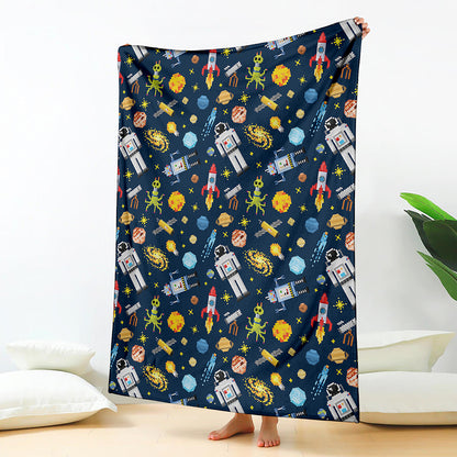 Pixel Space Pattern Print Blanket