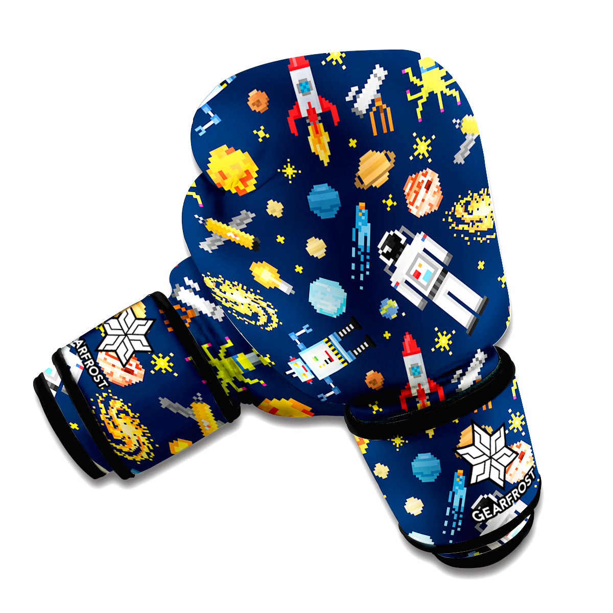 Pixel Space Pattern Print Boxing Gloves