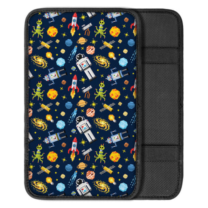 Pixel Space Pattern Print Car Center Console Cover