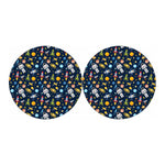 Pixel Space Pattern Print Car Coasters