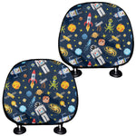 Pixel Space Pattern Print Car Headrest Covers