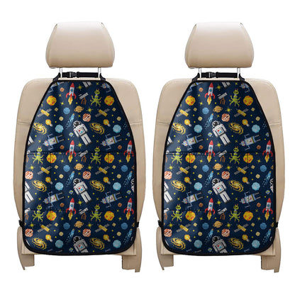 Pixel Space Pattern Print Car Seat Organizers