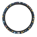Pixel Space Pattern Print Car Steering Wheel Cover