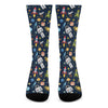 Pixel Space Pattern Print Crew Socks