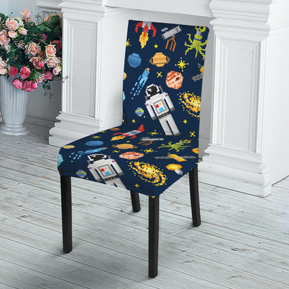 Pixel Space Pattern Print Dining Chair Slipcover