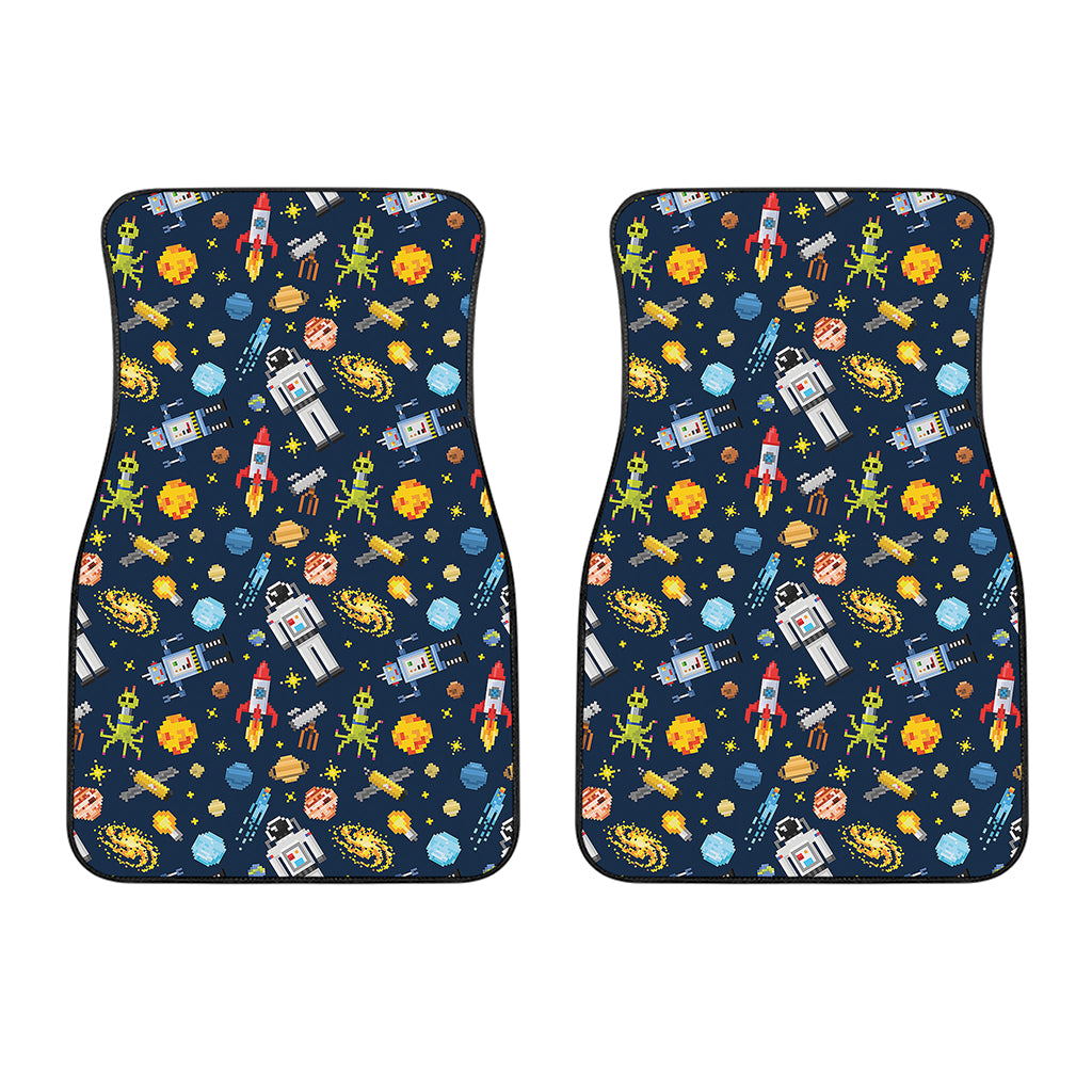 Pixel Space Pattern Print Front Car Floor Mats