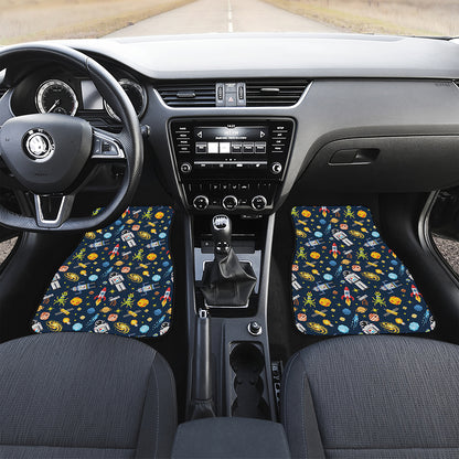 Pixel Space Pattern Print Front Car Floor Mats