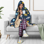 Pixel Space Pattern Print Hooded Blanket