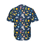 Pixel Space Pattern Print Men's Baseball Jersey