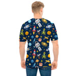 Pixel Space Pattern Print Men's T-Shirt