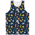 Pixel Space Pattern Print Men's Tank Top