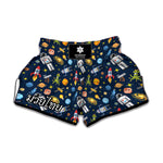 Pixel Space Pattern Print Muay Thai Boxing Shorts