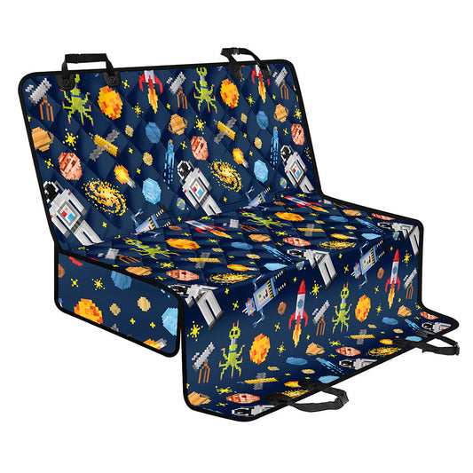 Pixel Space Pattern Print Pet Car Back Seat Cover