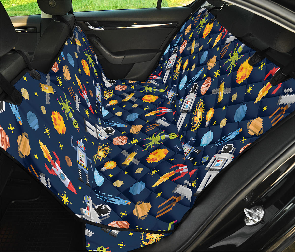 Pixel Space Pattern Print Pet Car Back Seat Cover