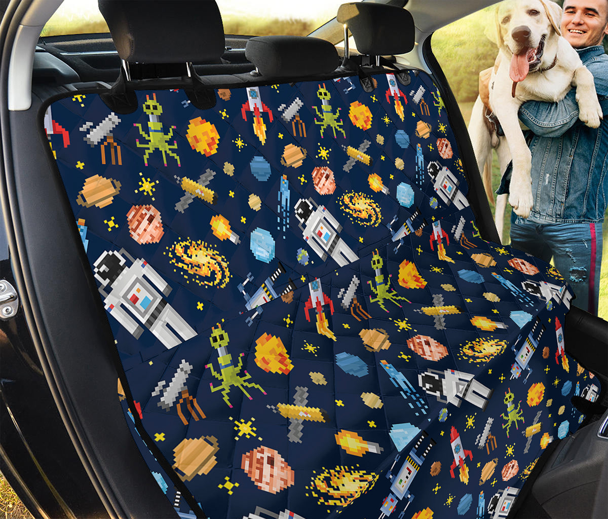 Pixel Space Pattern Print Pet Car Back Seat Cover