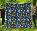 Pixel Space Pattern Print Quilt