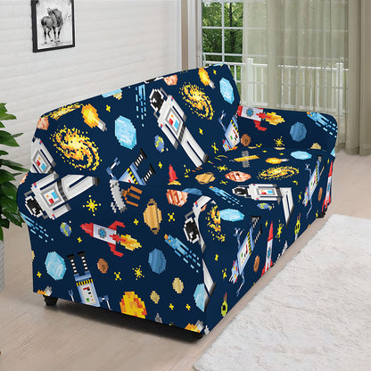 Pixel Space Pattern Print Sofa Cover