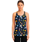 Pixel Space Pattern Print Women's Racerback Tank Top