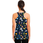 Pixel Space Pattern Print Women's Racerback Tank Top