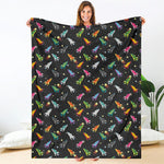 Pixel Spaceships Pattern Print Blanket