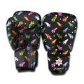 Pixel Spaceships Pattern Print Boxing Gloves