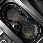 Pixel Spaceships Pattern Print Car Coasters