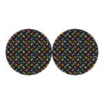 Pixel Spaceships Pattern Print Car Coasters