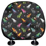 Pixel Spaceships Pattern Print Car Headrest Covers
