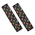Pixel Spaceships Pattern Print Car Seat Belt Covers