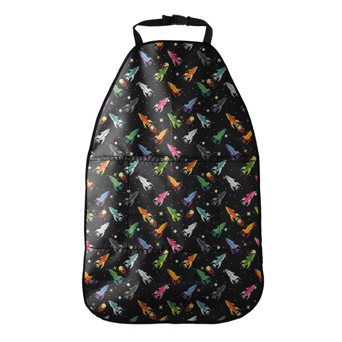 Pixel Spaceships Pattern Print Car Seat Organizers
