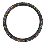 Pixel Spaceships Pattern Print Car Steering Wheel Cover