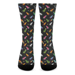 Pixel Spaceships Pattern Print Crew Socks