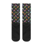 Pixel Spaceships Pattern Print Crew Socks