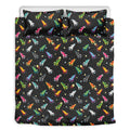 Pixel Spaceships Pattern Print Duvet Cover Bedding Set