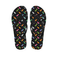 Pixel Spaceships Pattern Print Flip Flops
