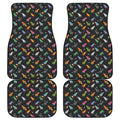 Pixel Spaceships Pattern Print Front and Back Car Floor Mats