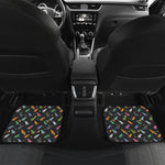 Pixel Spaceships Pattern Print Front and Back Car Floor Mats