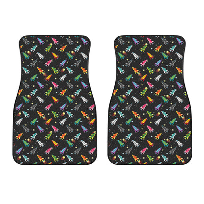 Pixel Spaceships Pattern Print Front Car Floor Mats