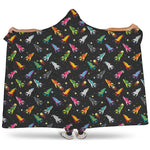 Pixel Spaceships Pattern Print Hooded Blanket