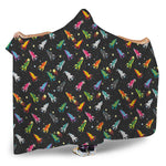 Pixel Spaceships Pattern Print Hooded Blanket