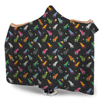 Pixel Spaceships Pattern Print Hooded Blanket