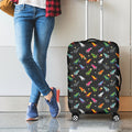 Pixel Spaceships Pattern Print Luggage Cover
