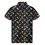 Pixel Spaceships Pattern Print Men's Short Sleeve Shirt